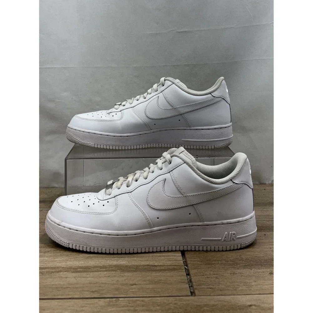 Nike Air Force 1 Low White Leather Sneakers Men's Size 12 CW2288 111